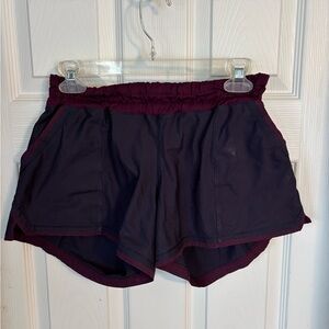 Lululemon Athletica Dark Blue and Maroon Athletic Shorts